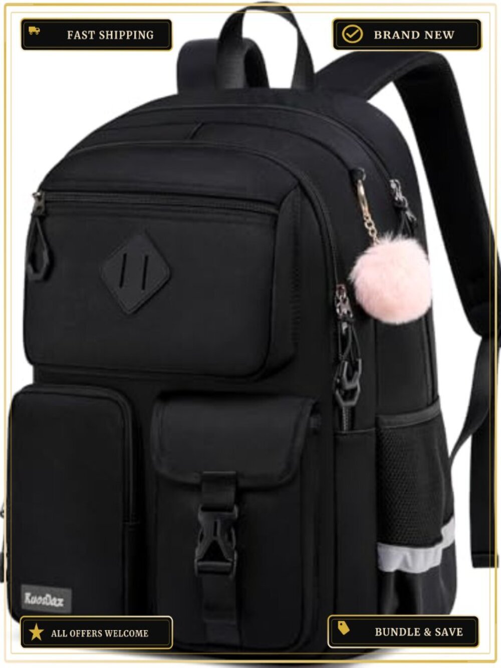 Large Capacity Waterproof Laptop Backpack for School Travel with Multiple